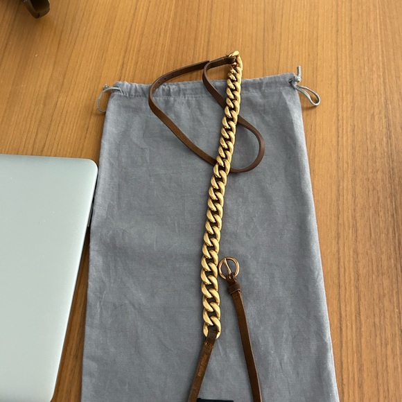 Miu Miu brown leather belt w/chain - Picture 3 of 7